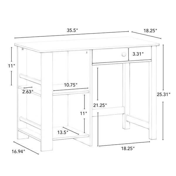 SBC-613 Bookshelf for 47 inch Kids Desk, Organizer Rack –