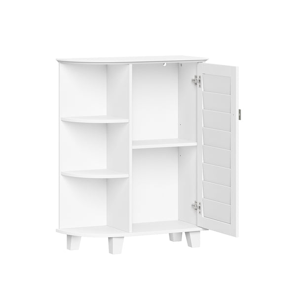 NEW Floor Storage deals Cabinet with Side Shelves, White