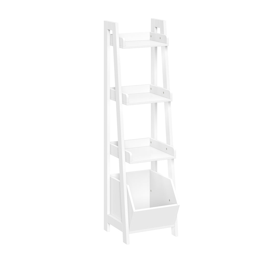 Kids 4-Tier 13in Ladder Shelf with Toy Organizer