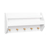 Kids Catch-All Wall Shelf with Bookrack and Hooks