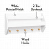 Kids Catch-All Wall Shelf with Bookrack and Hooks