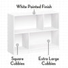 Kids Horizontal Bookcase with Cubbies - White