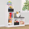 Kids 5 Cubby Storage Bench - White