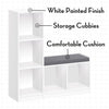 Kids 5 Cubby Storage Bench - White