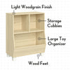 Kids Catch-All Multi-Cubby 24in Toy Organizer – Light Woodgrain