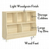 Kids Catch-All Multi-Cubby 35in Toy Organizer – Light Woodgrain