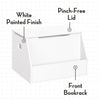 Kids Toy Storage Box with Front Bookrack - White