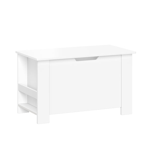 Kids Toy Storage Box with Bookracks - White