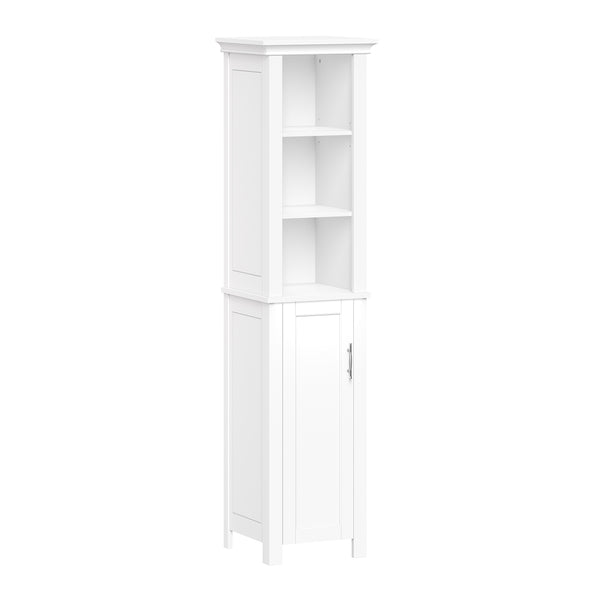 Somerset Single Door Tall Cabinet with Three Open Shelves