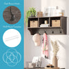 Woodbury Wall Shelf with Cubbies and Hooks