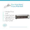 Afton 4-Hook Metal Frame Wall Shelf