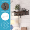 Afton 4-Hook Metal Frame Wall Shelf