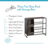 Afton 3-Tier Shoe Rack with Storage Bins